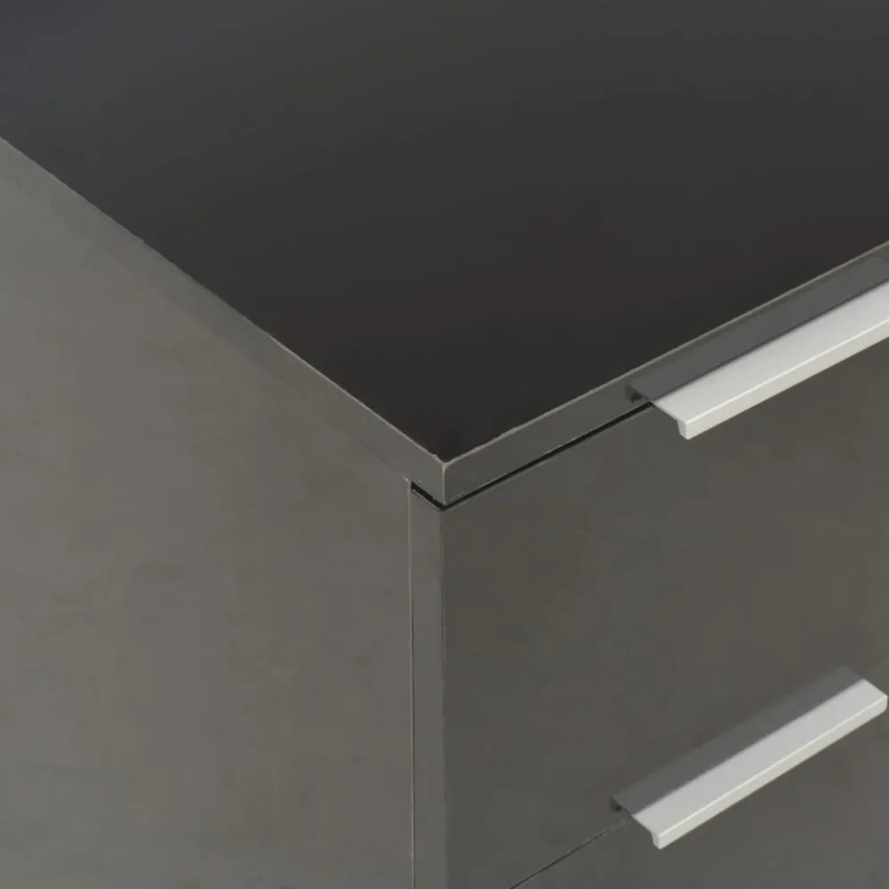 magasfényű fekete szerelt fa tálalószekrény 60 x 35 x 80 cm
