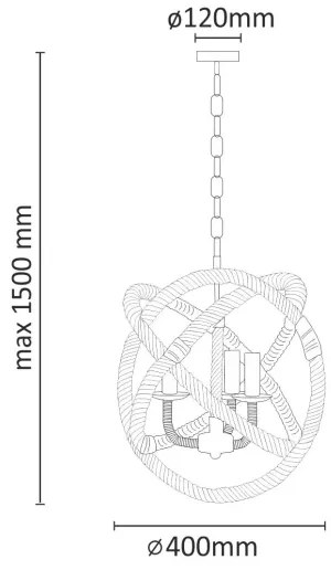 LED Csillár láncon ROPE GLOBO 3xE14/4,3W/230V