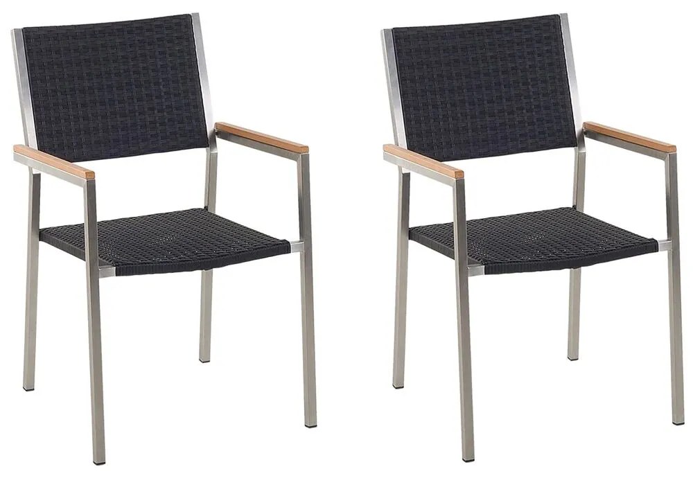 Szék szett 2db Grosso (fekete) (rattan). 1011517