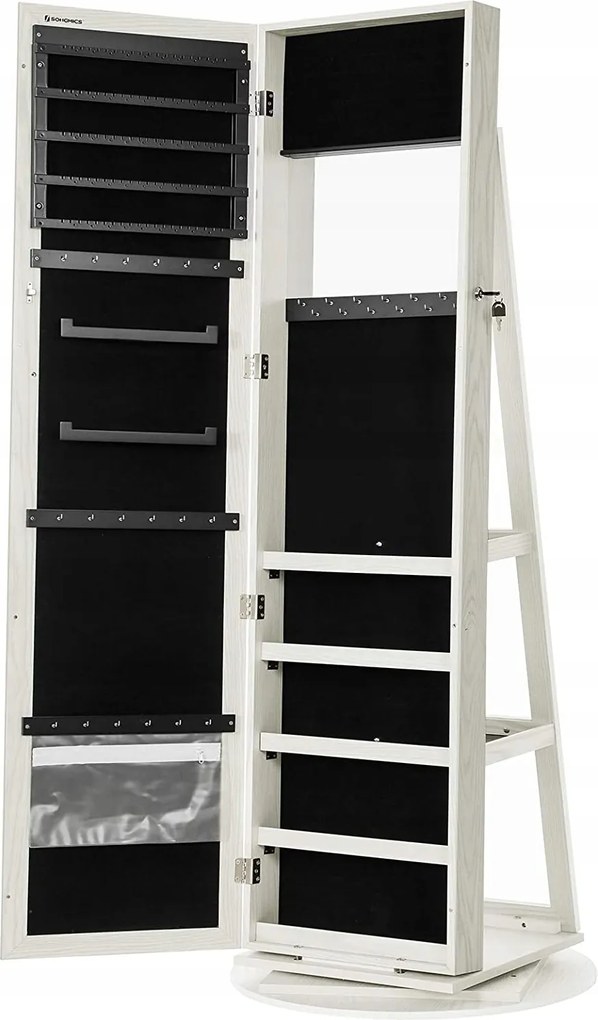 Tükör ékszerdobozzal Világosszürke