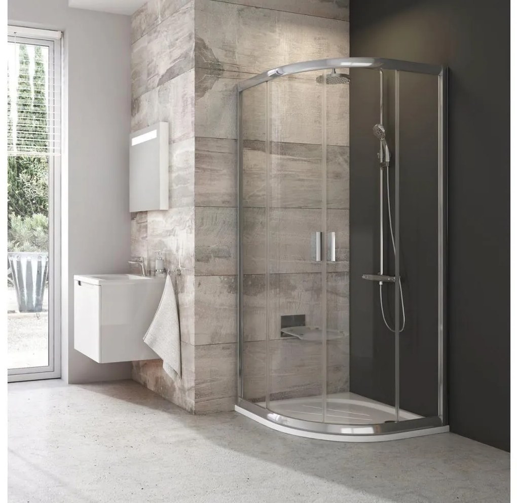 Ravak 3B240C00Z1 - BLIX, négyrészes negyedköríves zuhanykabin, 80x80 cm, fényes króm