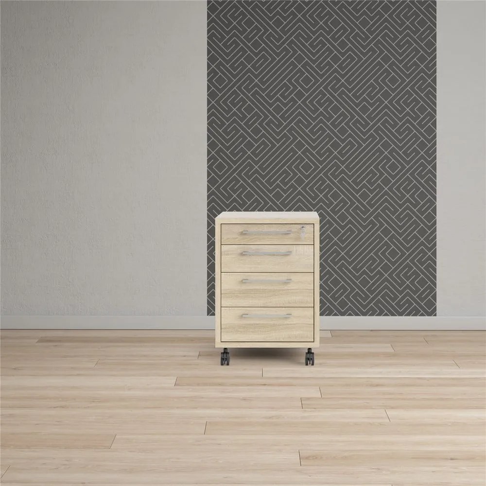 Natúr színű zárható szekrény tölgyfa dekorral 48x68 cm Prima – Tvilum