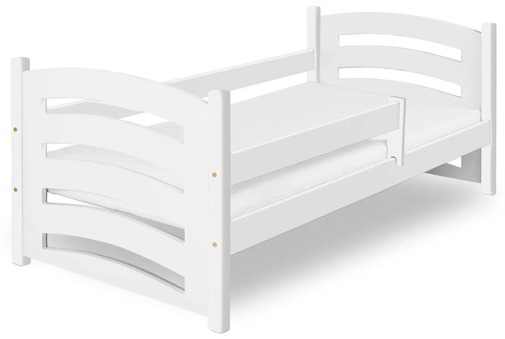 Gyermekágy MELA 80 x 160 cm, fehér Ágyrács: Lamellás ágyrács, Matrac: EASYSOFT 10 cm matrac