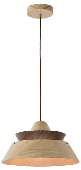 Fa csillár zsinóron 1xE27/60W/230V Ø 33 cm tömörfa/tölgy/dió/kaucsukfa