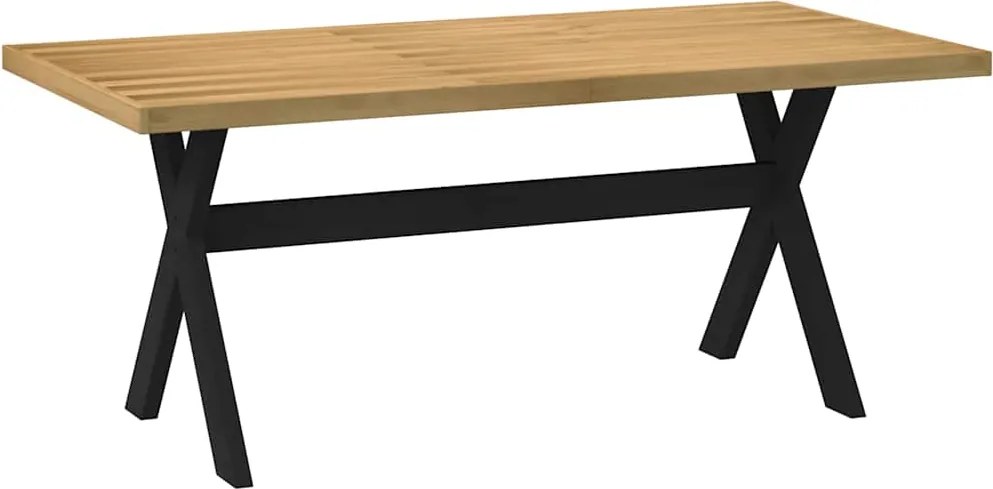 vidaXL Étkezőasztal NOAIN X alakú lábak 180x90x75 cm tömör fa fenyőfa