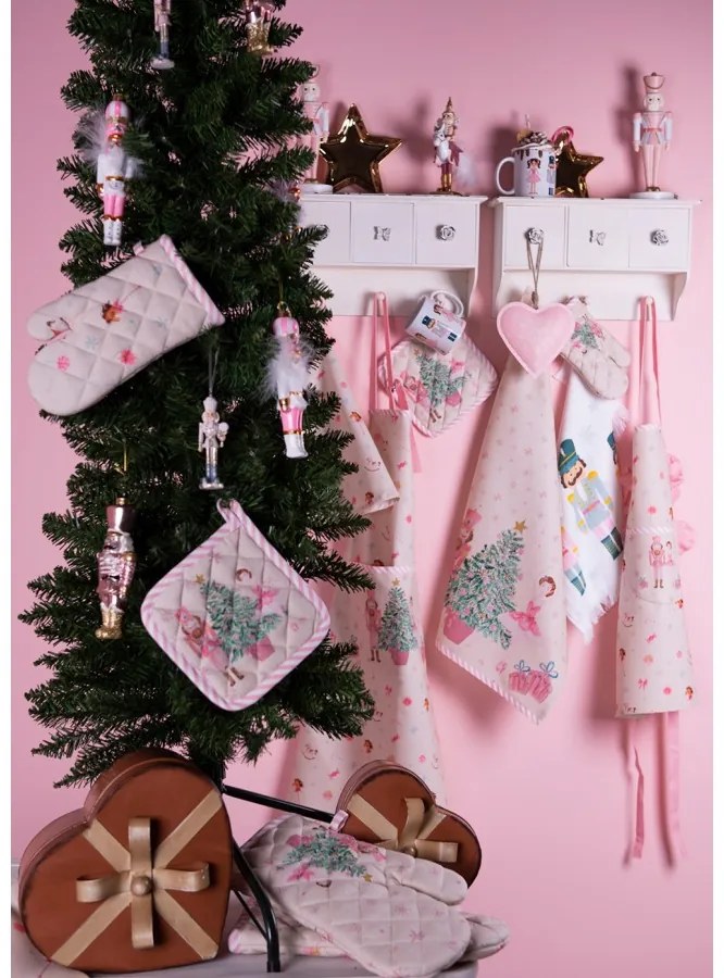 Pastel Nutcracker gyerek edényfogó kesztyű 12x21cm,100% pamut