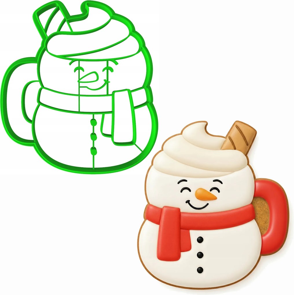 Karácsonyi Mézeskalács Forma Karácsonyra Hóember Bögre 10cm