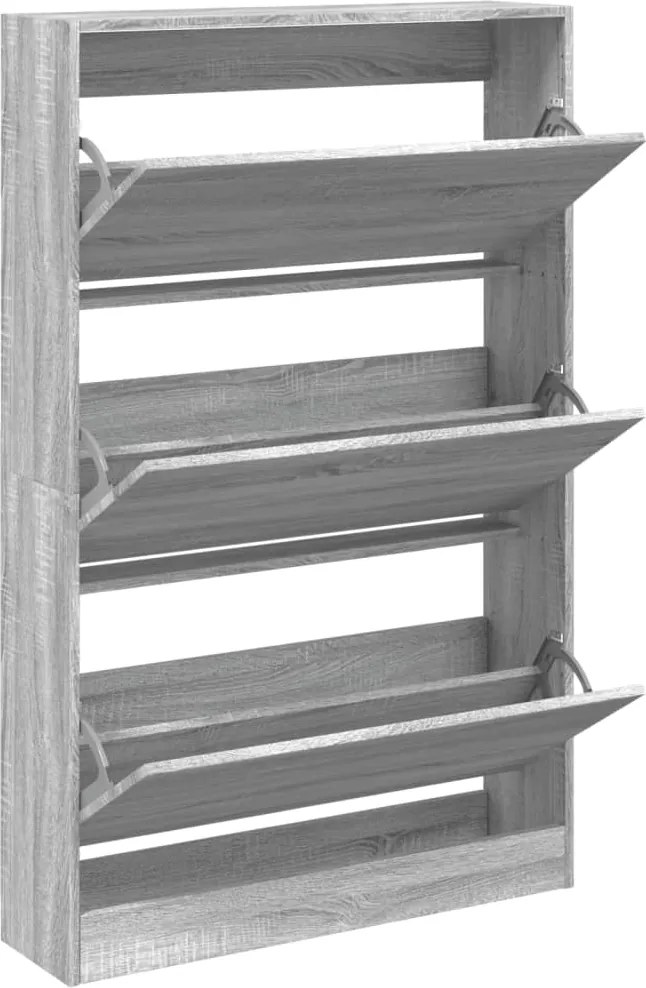 vidaXL szürke sonoma színű szerelt fa cipősszekrény 80 x 21 x 125,5 cm