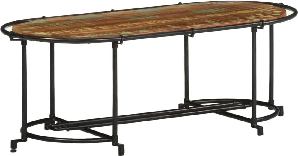 vidaXL tömör újrahasznosított fa dohányzóasztal 110 x 55 x 40 cm