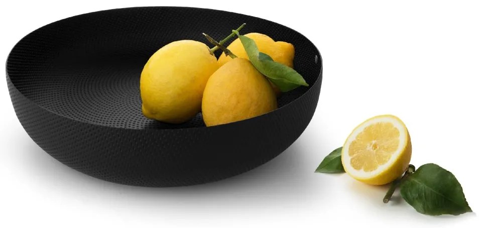 Design tál, fekete textúrával, átm. 29 cm - Alessi