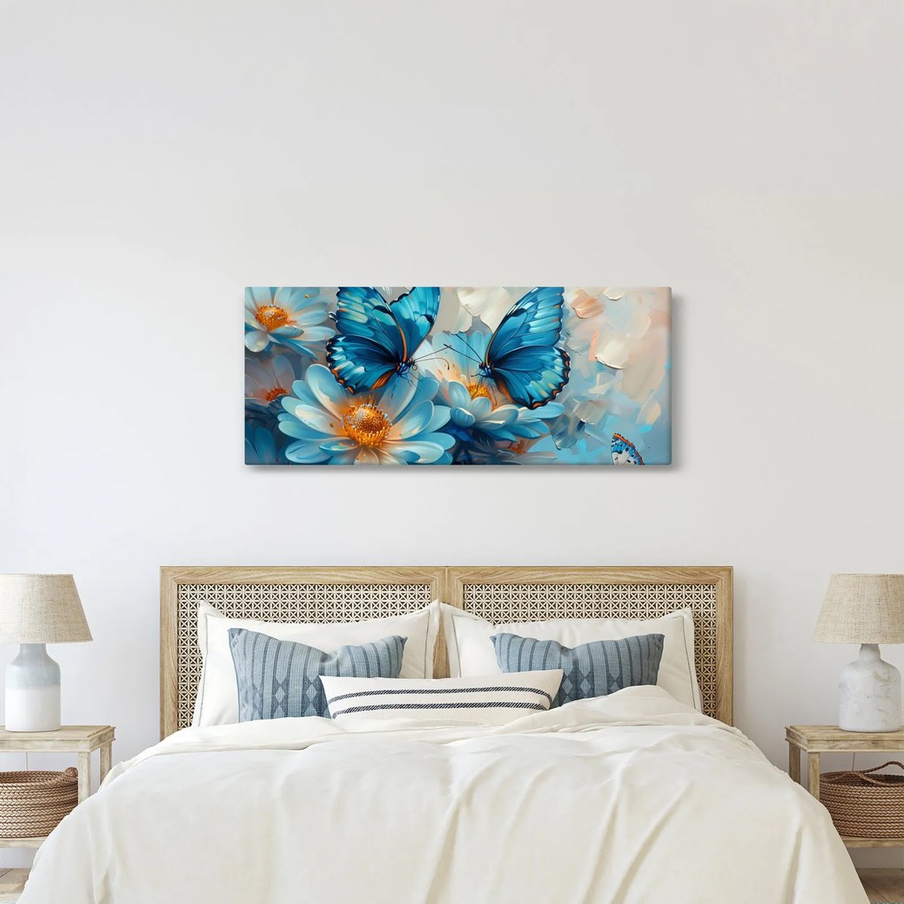 Kép - Kék pillangók (120x50 cm)