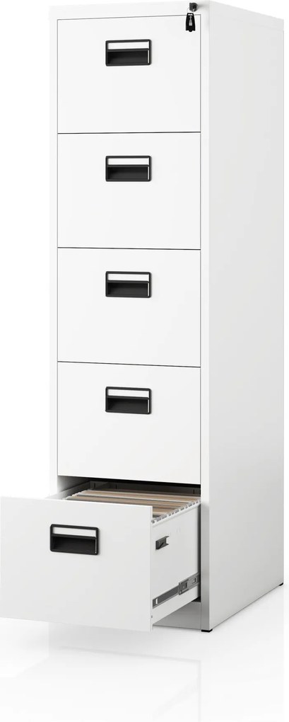 Fém kartotékszekrény fehér: SARA V5, 460 x 1625,5 x 600 mm