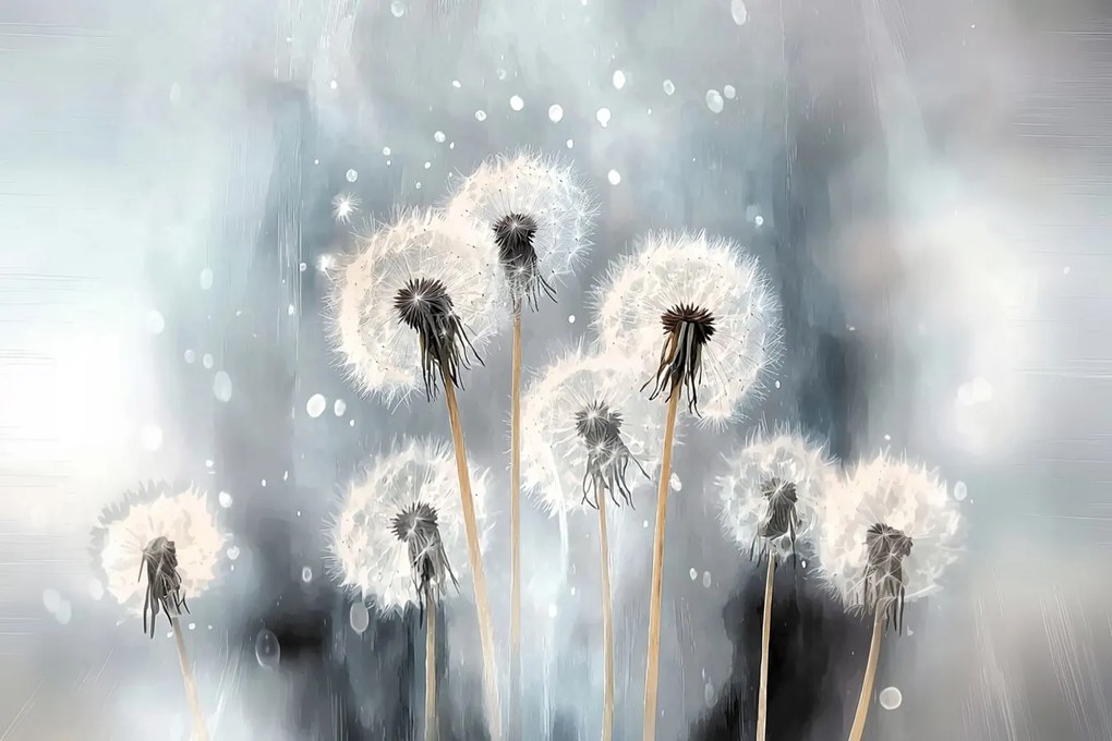 Fotótapéta Flizelina Természet Virágok Pitypang Harmat Cseppek 416x290 ragasztó