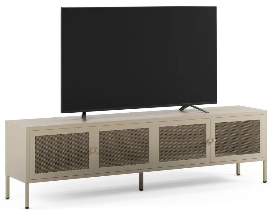 Krémszínű fém TV-állvány 160x50x35 cm Fayna – Marckeric