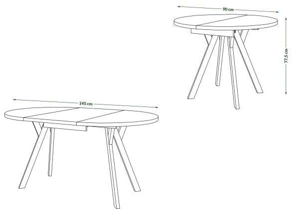 ARTUR étkezőasztal, tölgy/fekete