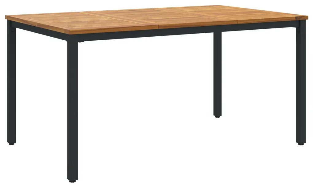 Kerti Asztal 150x90x75 cm Tömör Akácfából és Fémből