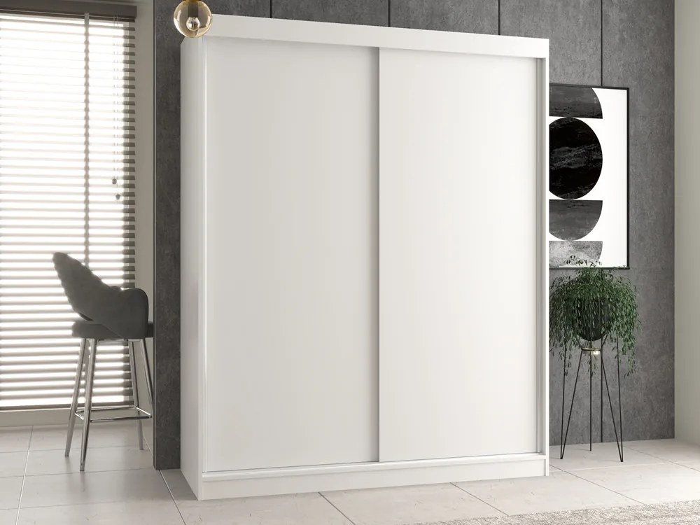 Aldabra IGA 160 B tolóajtós gardróbszekrény 120x61x200, sima, fehér