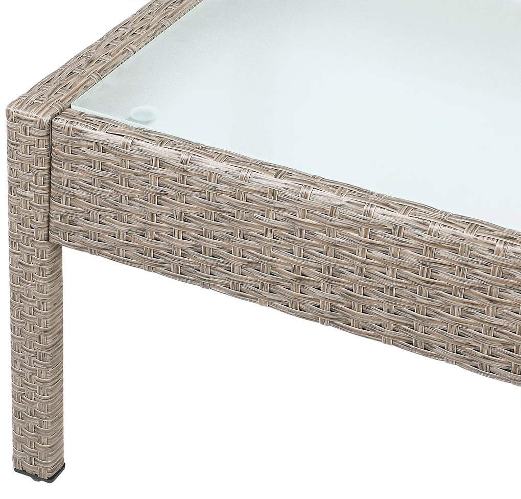 Casaria® Rattan készlet Jamaica - krém