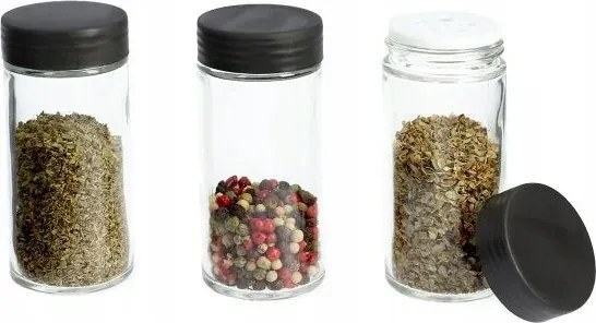 Otto fűszertartó szett fűszertartók 3 db-os üveg tégelyek