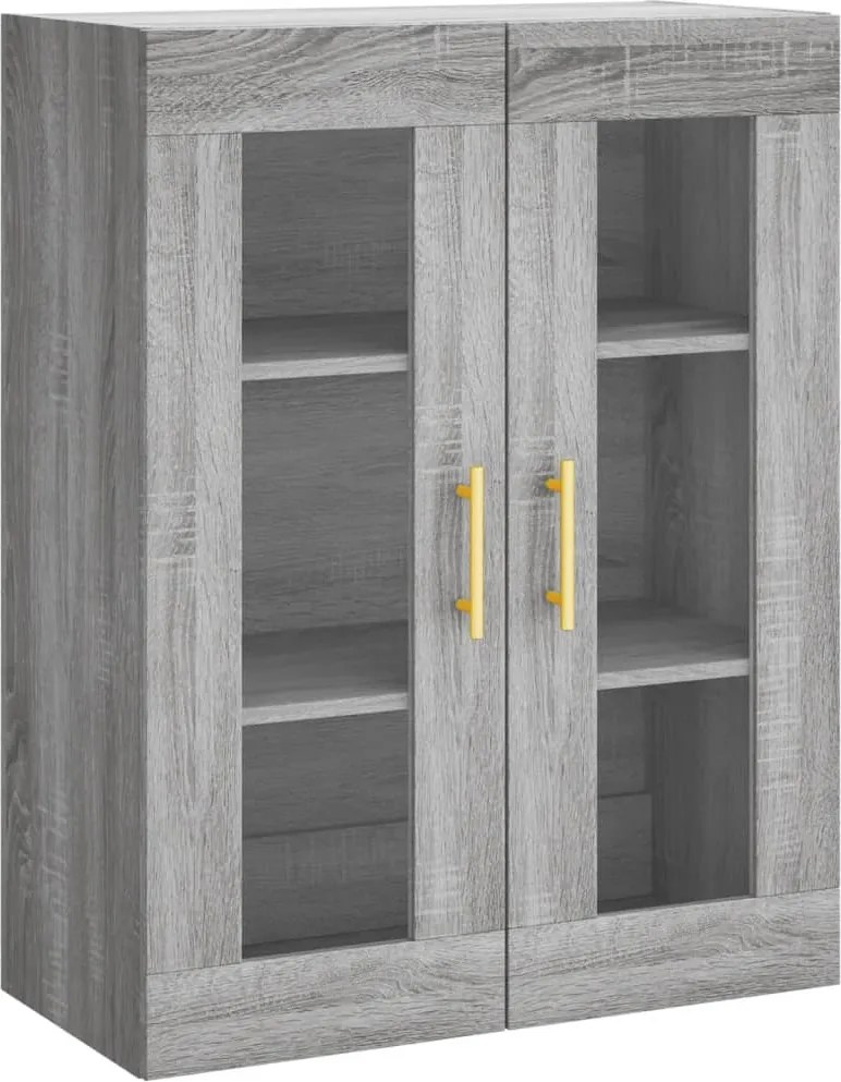 vidaXL szürke sonoma színű fali szekrény 69,5x34x90 cm