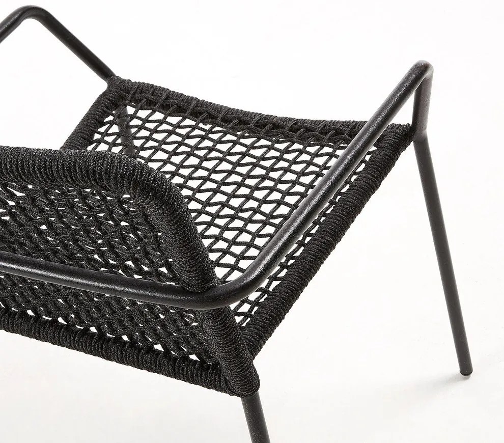 Bomer fekete acélszerkezetű kerti szék - Kave Home