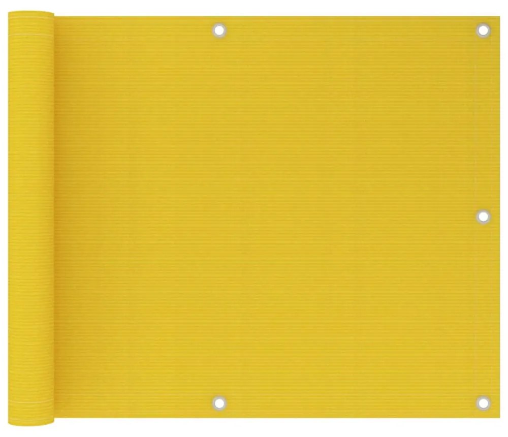 sárga HDPE erkélytakaró 75 x 600 cm