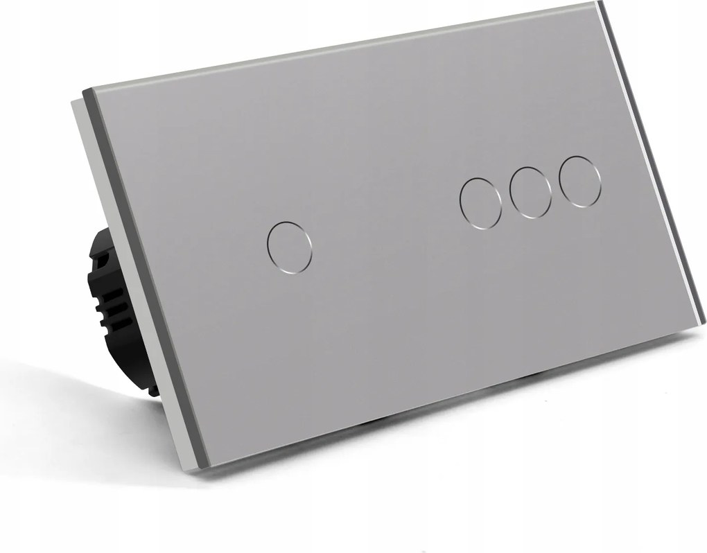 Érintőkapcsoló 1+3 Üveg Kapcsoló Led Háttérvilágítással 157mm