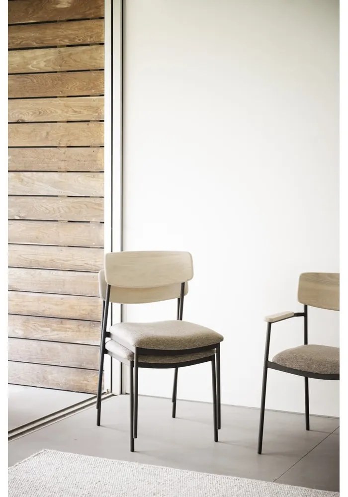 Bézs-natúr színű étkezőszék szett 2 db-os Maymont – Rowico