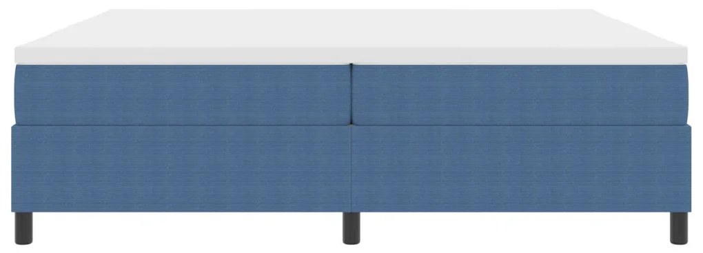 Box Spring Ágy Matraccal Kék 200x200 cm Kord Anyag