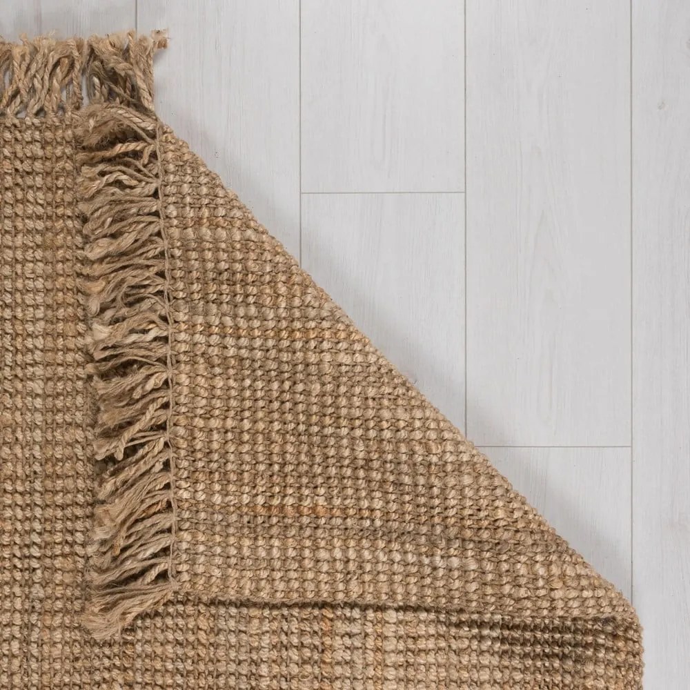 Natúr színű kézi szövésű juta futószőnyeg 60x150 cm Jute Boucle – Flair Rugs