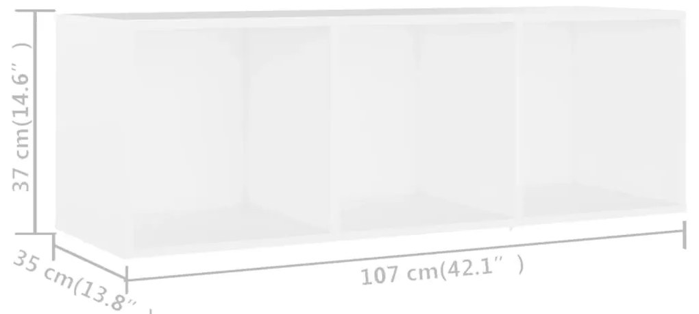fehér forgácslap TV-szekrény 107 x 35 x 37 cm