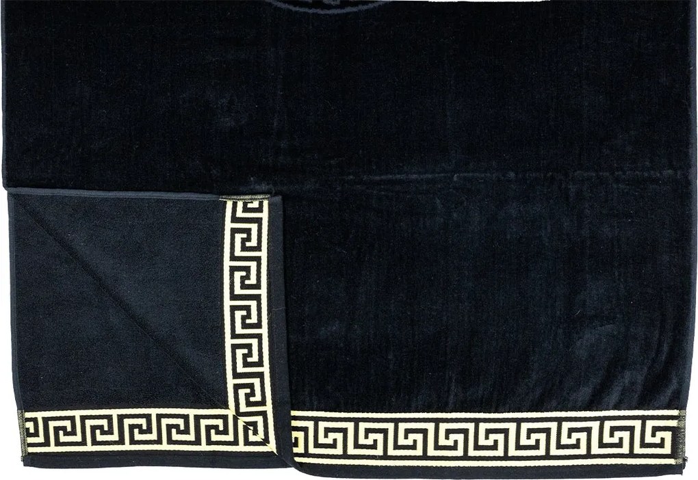 POSEIDON Strandtörölköző fekete 165x90cm