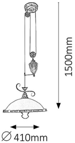 Rabalux 2756 - Csillár ELISETT 1xE27/60W/230V