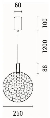 LED Csillár zsinóron LED/10W/230V 3000K fényezett króm átm. 35 cm
