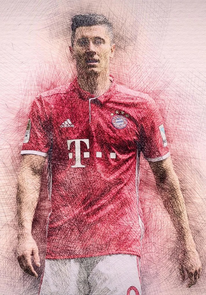 Poszter, Robert Lewandowski, #9 , Bal, RL9, Lengyel