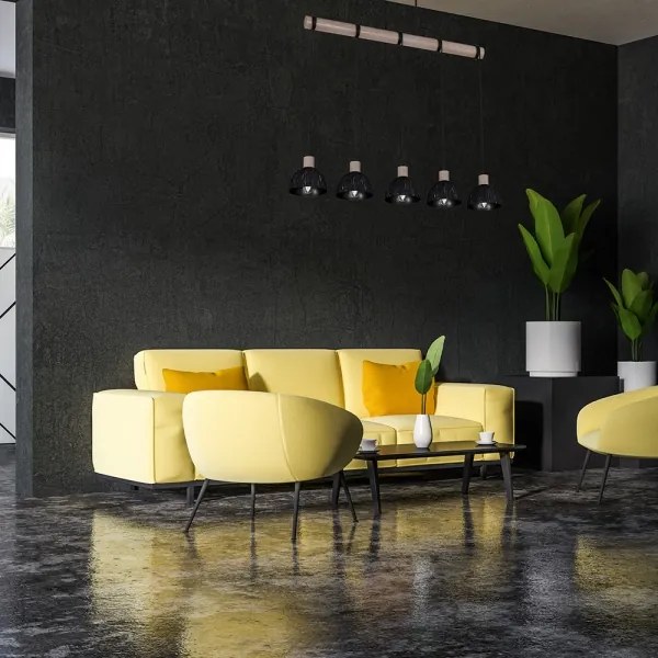 Csillár zsinóron ERIK 5xE27/60W/230V barna/fekete