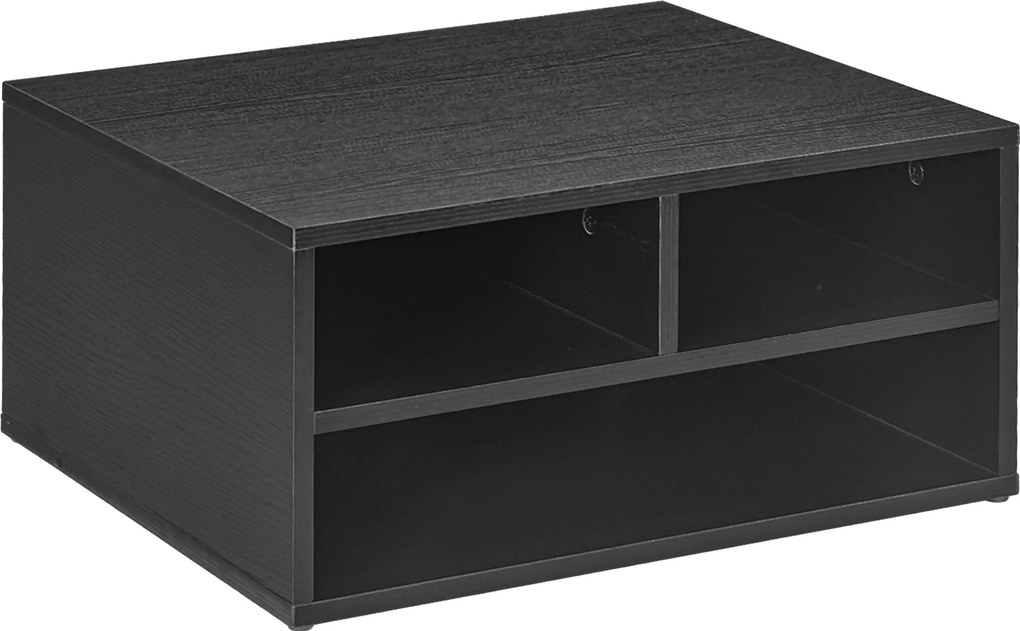 HOMCOM Mobil Nyomtató Állvány 3 Nyitott Rekesszel, Nyomtató Állvány Irodai és Kompakt Tanulmányi Dokumentumokhoz 2 Szinten, 47x40x22.5 cm, Fekete | Ao