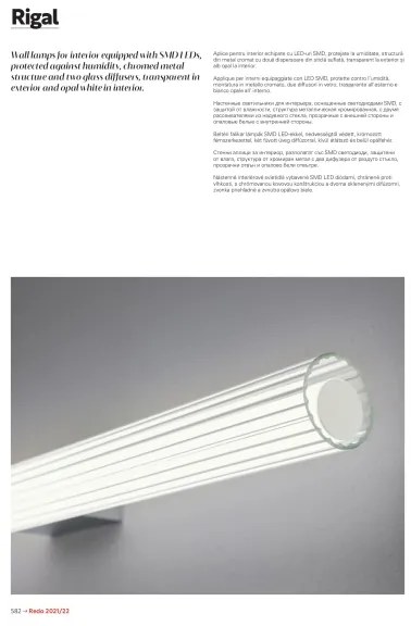 Redo 01-2591 - RIGAL fürdőszobai tükörvilágítás, LED, 12W/230V, IP44, króm/fehér