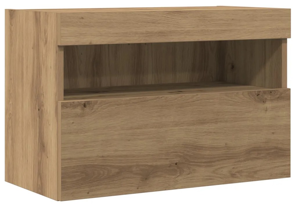 LED világítással rendelkező TV faliszekrények 2 db Artisan tölgy 60x30x40 cm