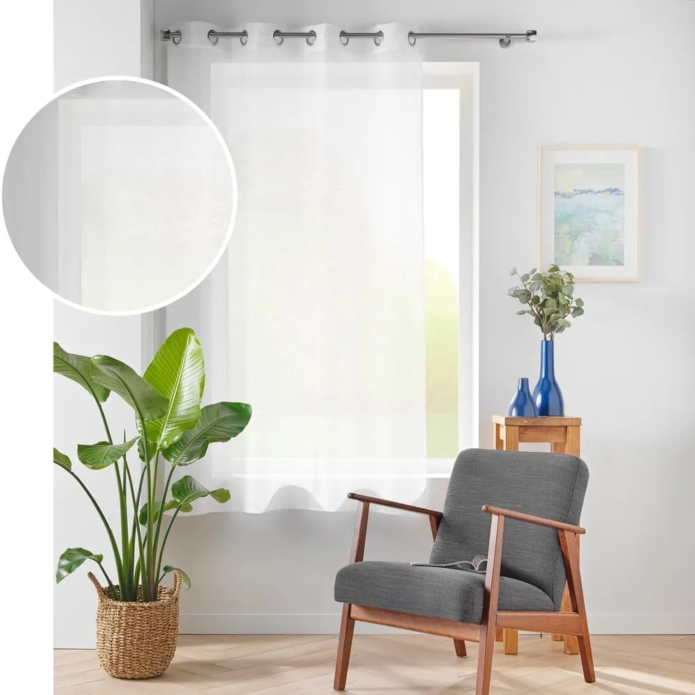 Fehér voile fényáteresztő függöny 140x180 cm Lissea – douceur d'intérieur