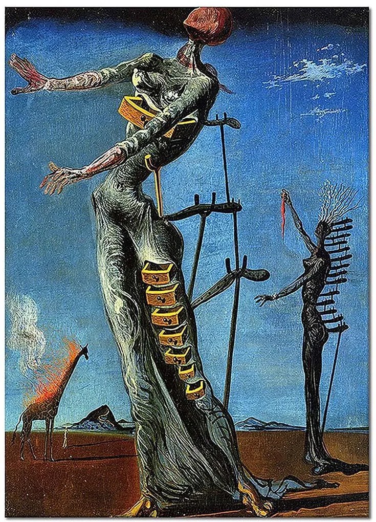 reprodukció Salvador Dali, Płonąca żyrafa 40x50 cm