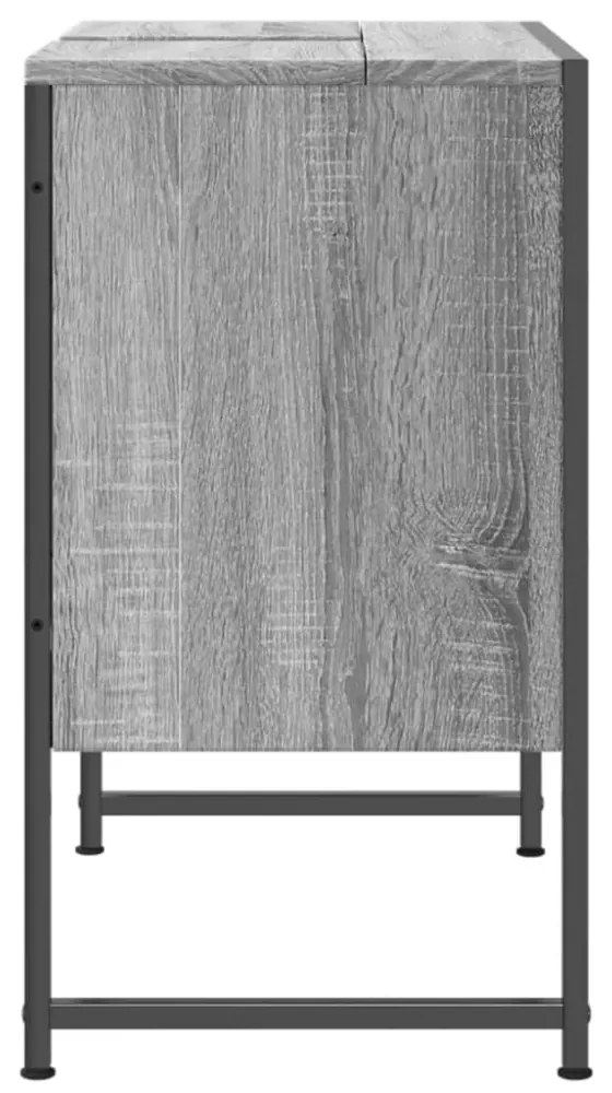 szürke sonoma szerelt fa fürdőszobai mosdószekrény 60x33x60 cm