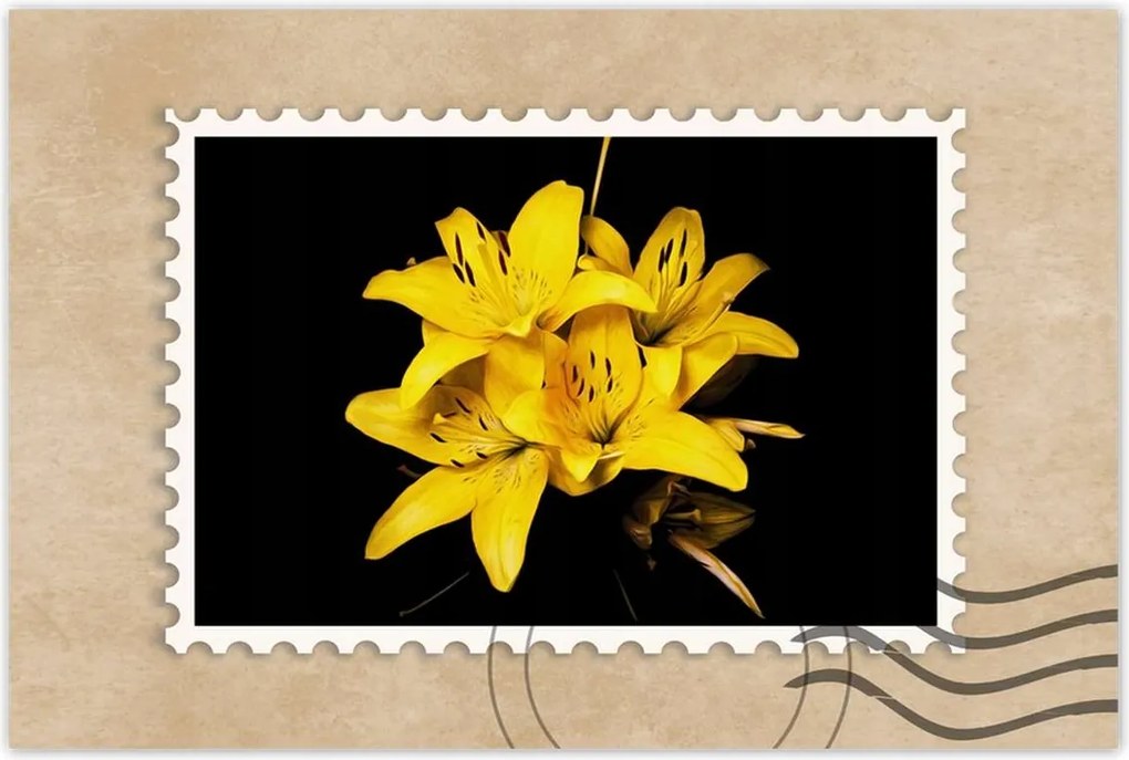 Poszter 60x40 Sárga liliom csokor