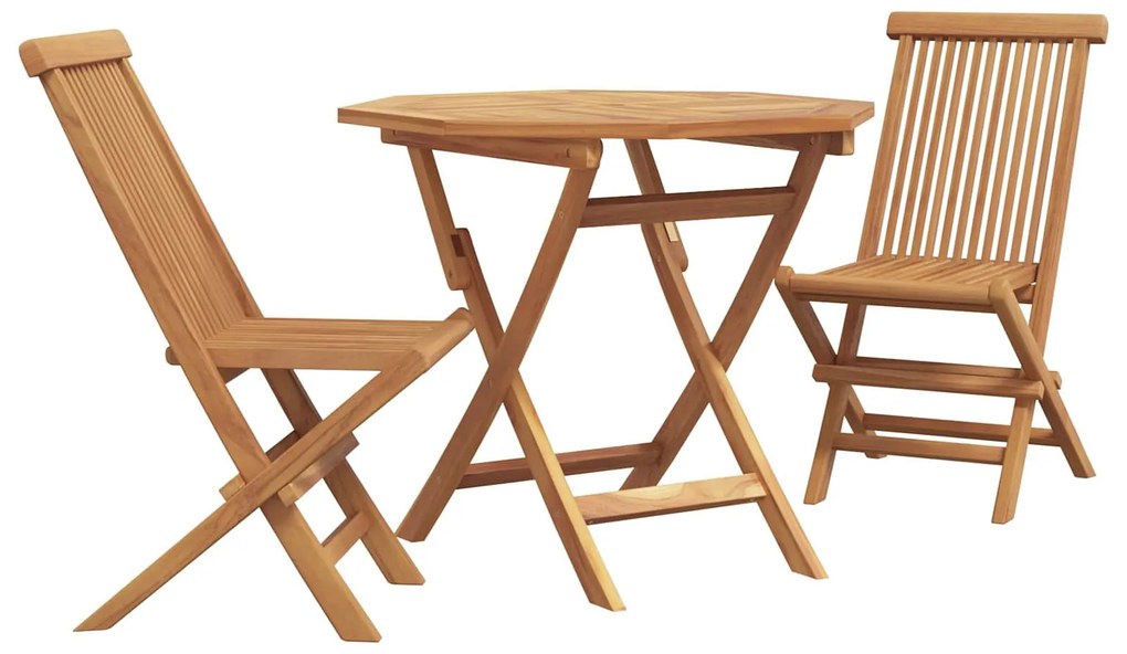 vidaXL Kert étkező szett 3 pcs Barna Tömör Akácfa