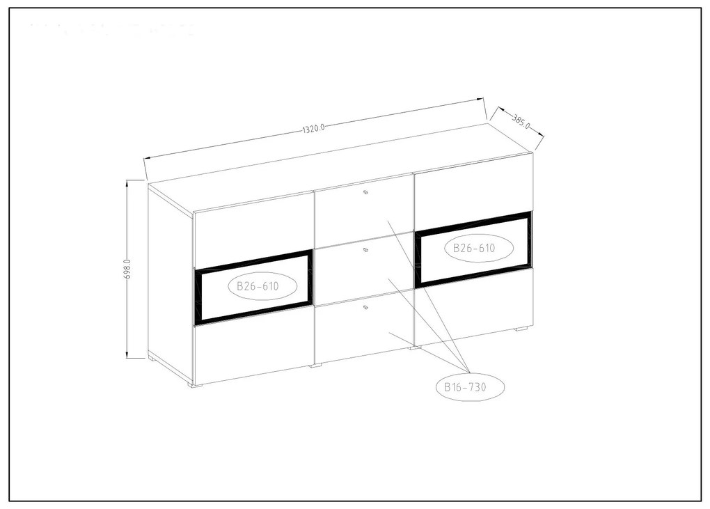 Vitrin Barly Typ 26 (schiefer). 1030324