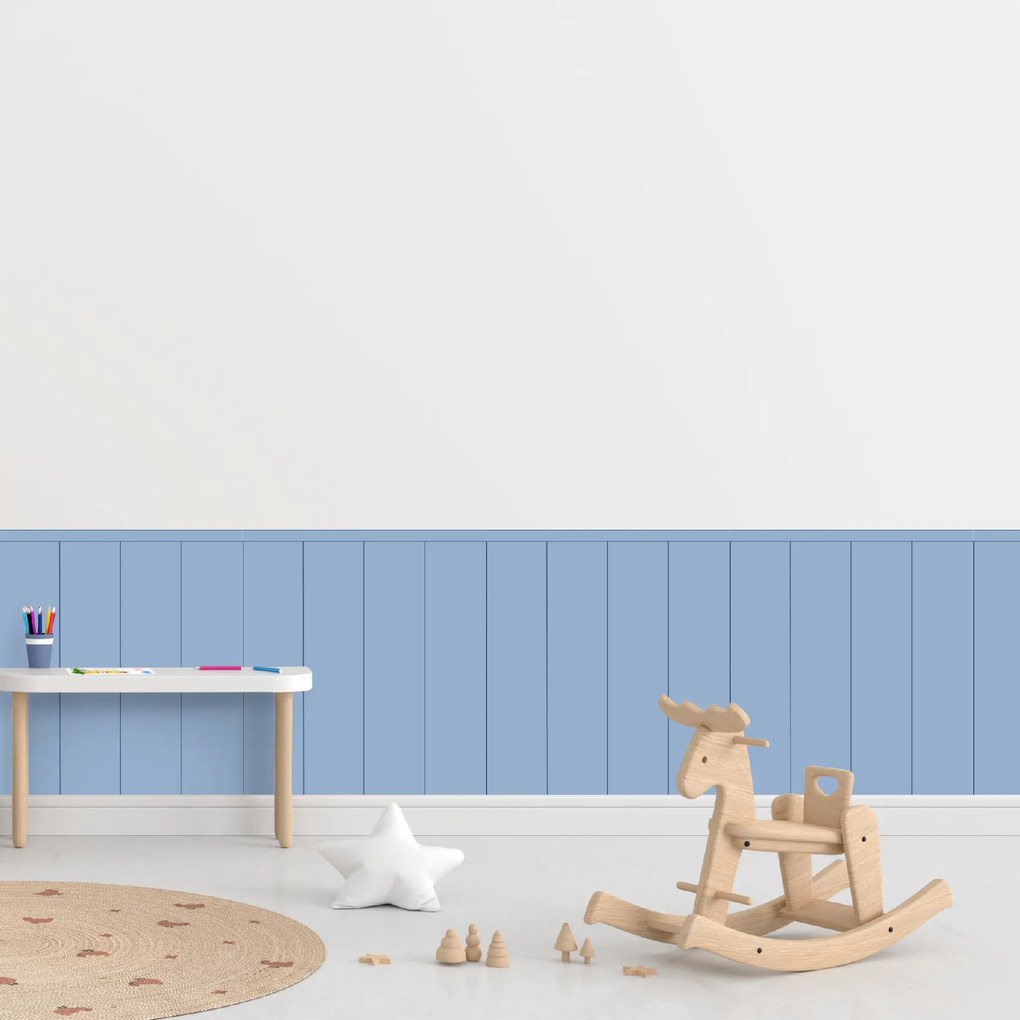 PIPPER. Textil öntapadó tapéta - Egy téglalap - Acélkék színű Méret: 60cm, Szín: Sápadt