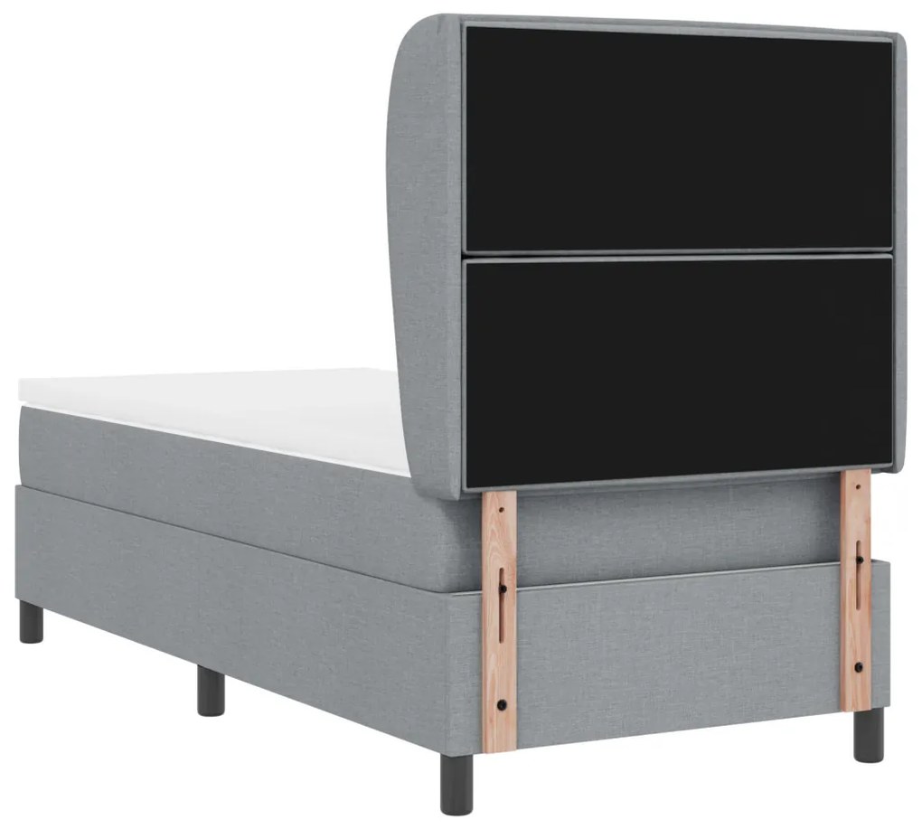 Boxspring Ágy Matrac Közepes Szürke színben, 80x200 cm, Szövet