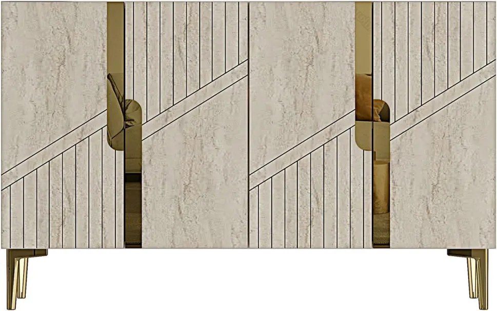 Evva 120 - White, Travertine, Gold