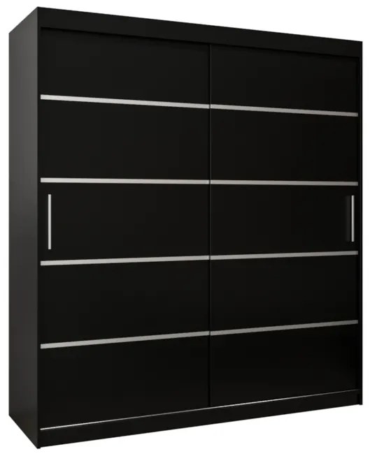 VETORA 1 180 tolóajtós szekrény, 180x200x62, fekete