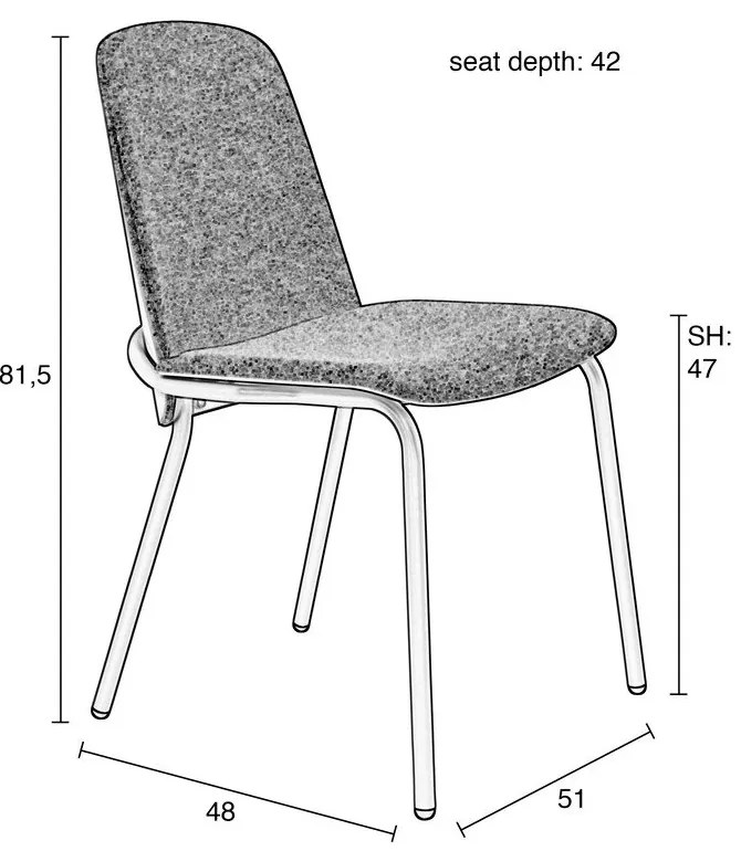 Bézs étkezőszék szett 2 db-os Clip – Zuiver